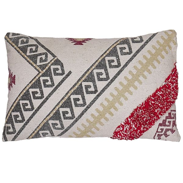 Dekorativ kudde i bomull med geometriskt mönster 30 x 50 cm flerfärgad BETULA Lumarko!