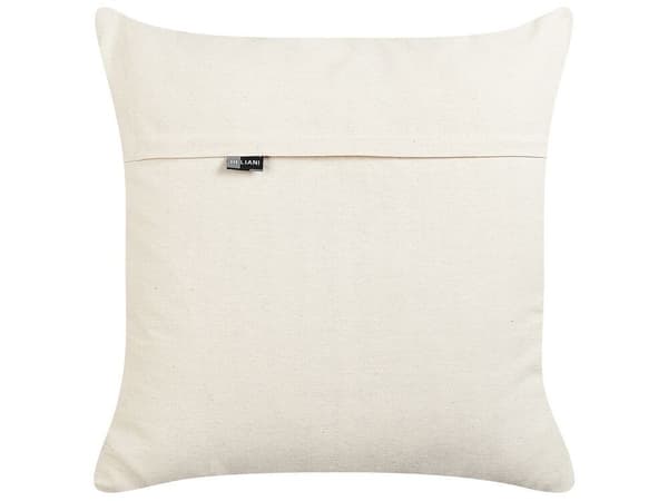 Dekorativ kudde i bomull, geometriskt mönster, 50 x 50 cm, beige och svart, BHUSAWAL Lumarko!