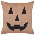Pikkukuva 1 / 9: Samettinen koristetyyny Halloween-kurpitsa-aiheella 45 x 45 cm beige SEBES Lumarko!