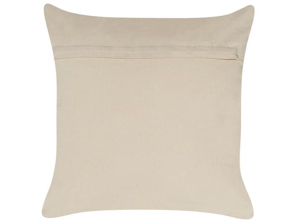 Dekorativ kudde i bomull med geometriskt mönster 50 x 50 cm blå och beige SAFI