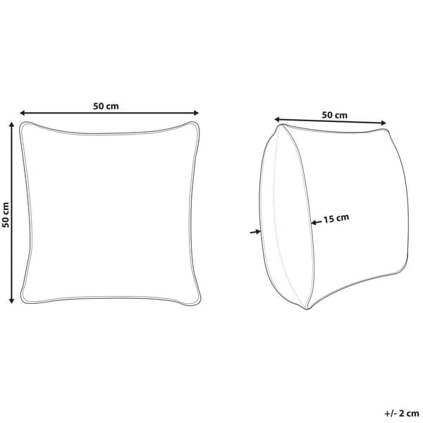 Dekorativ kudde i bomull med geometriskt mönster 50 x 50 cm blå och beige SAFI