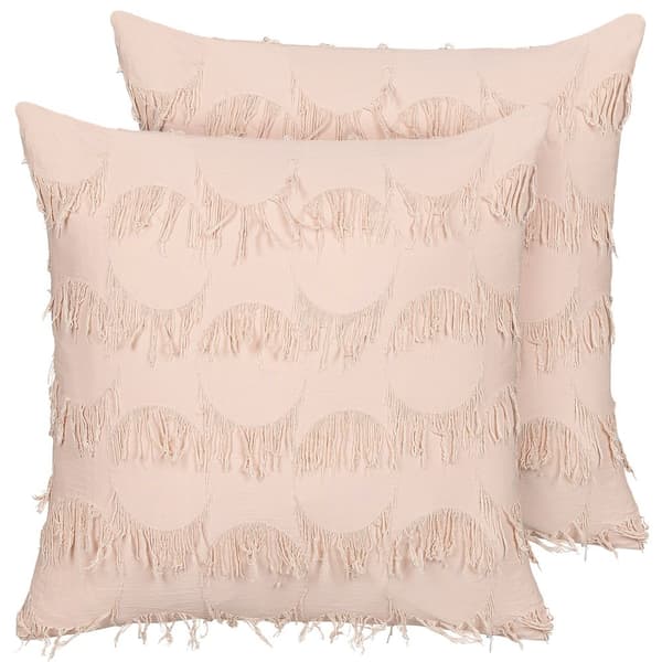 2 pyntepuder med frynser 45 x 45 cm pink AGASTACHE Lumarko!