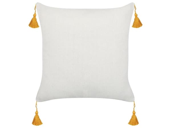 2 koristetyynyä kukilla 45 x 45 cm kelta-beige ABUTILON