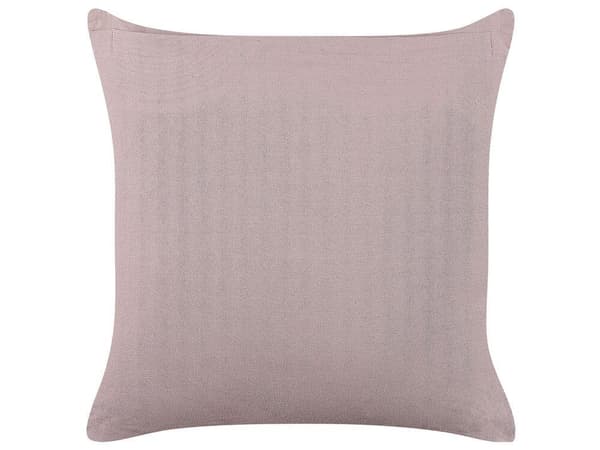 Prydnadskudde i sammet med ränder 45 x 45 cm rosa AGAPANTHUS Lumarko!