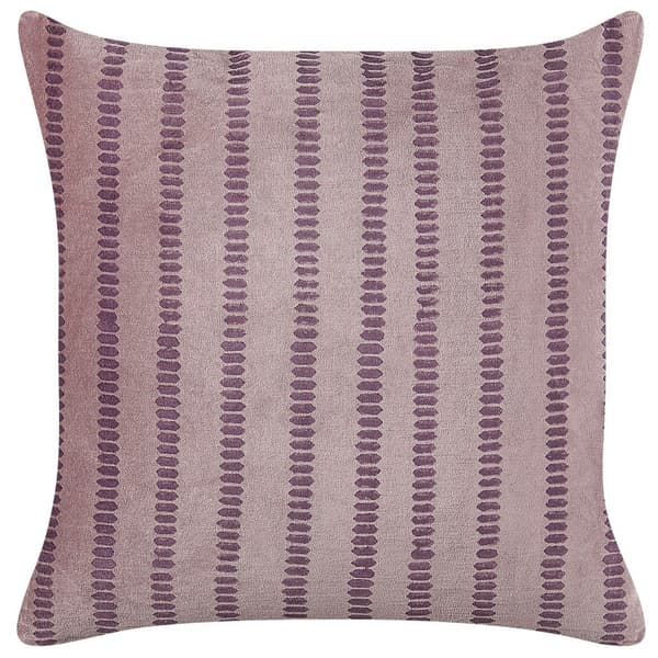 Prydnadskudde i sammet med ränder 45 x 45 cm rosa AGAPANTHUS Lumarko!