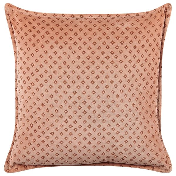 Dekorativ kudde i sammet med rombmönster 45 x 45 cm rosa RHODOCOMA Lumarko!