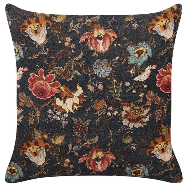 Dekorativ fløjlspude med blomster 45 x 45 cm flerfarvet RAMONDA Lumarko!