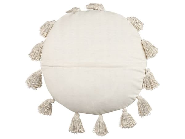 puuvillaista koristetyynyä hapsuilla 45 cm beige MADIA