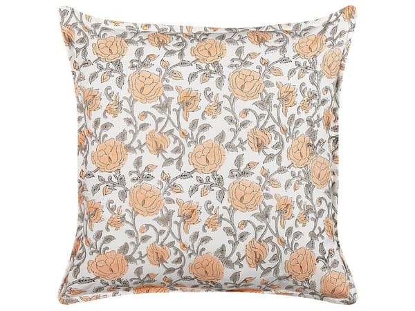 2 prydnadskuddar i bomull med blommor 45 x 45 cm flerfärgade MEADIA