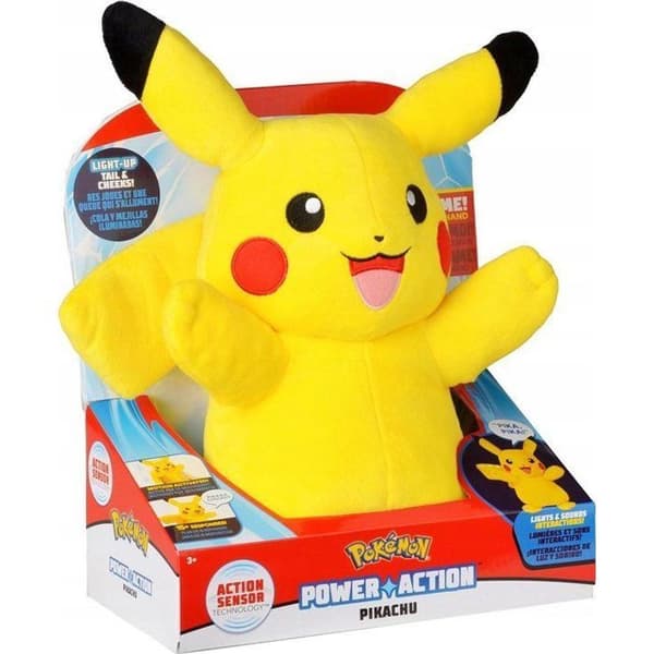 Peluche Jazwares - PKW4185 - Interaktivt Pokemon Power Action Pikachu-leksak, peluche, 25 cm