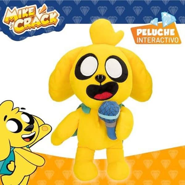 ColorBaby Mikecrack 85423 Interactive Plush Dog Mike med musik, inspelning och röstuppspelning, Youtube Character Toy,