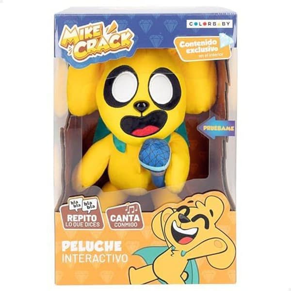 ColorBaby Mikecrack 85423 Interactive Plush Dog Mike med musik, inspelning och röstuppspelning, Youtube Character Toy,