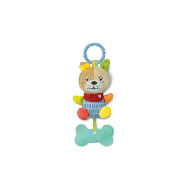 Barntoy - CLEMENTONI - Mjuk Rolly Hund med Ljud - Mjuk tyg - Vit - 20 cm