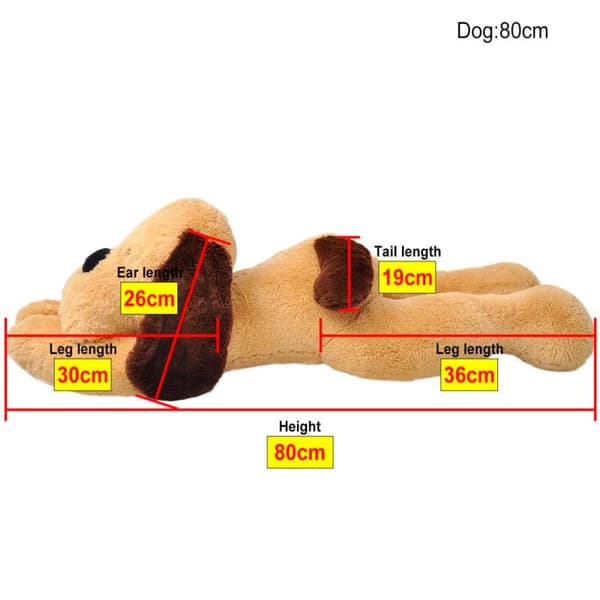 vidaXL tøjdyr hund 80 cm plysstof brun