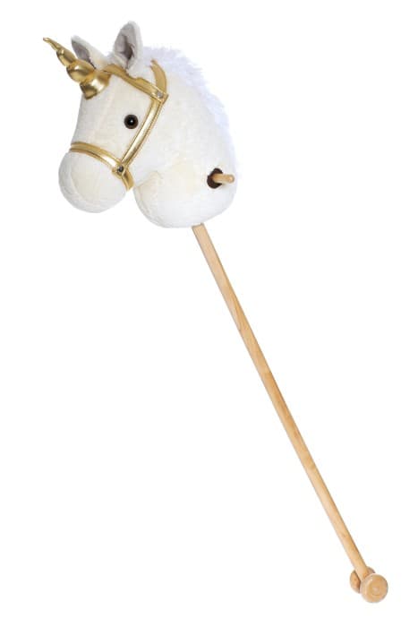 Käpphäst, vit enhörning, 100 cm, Teddykompaniet