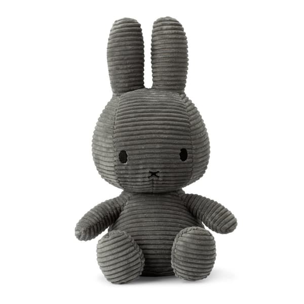 Miffy Corduroy, Kosedyr 33 cm, mørk grå