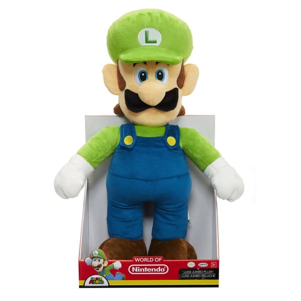 Super Mario Kosedyr 50 cm Jumbo Luigi