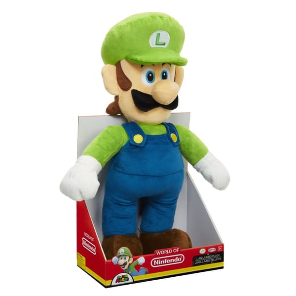 Super Mario Kosedyr 50 cm Jumbo Luigi