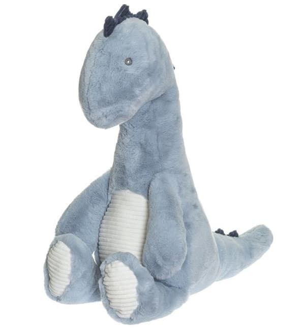 Dino med Manchester stoff Myk leketøy 80 cm Blå