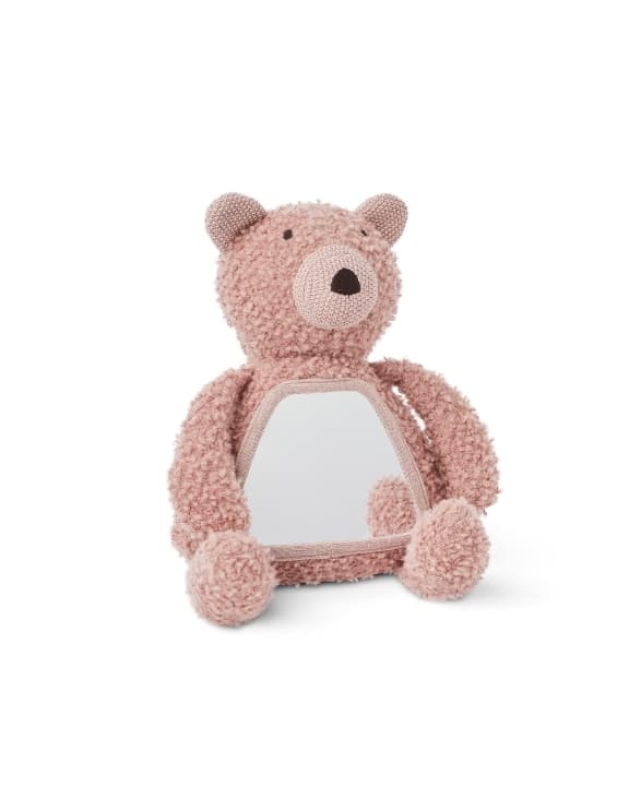 Smallstuff Aktivitetsbamse med speil, ullbouclé, rosa - (40048-05)