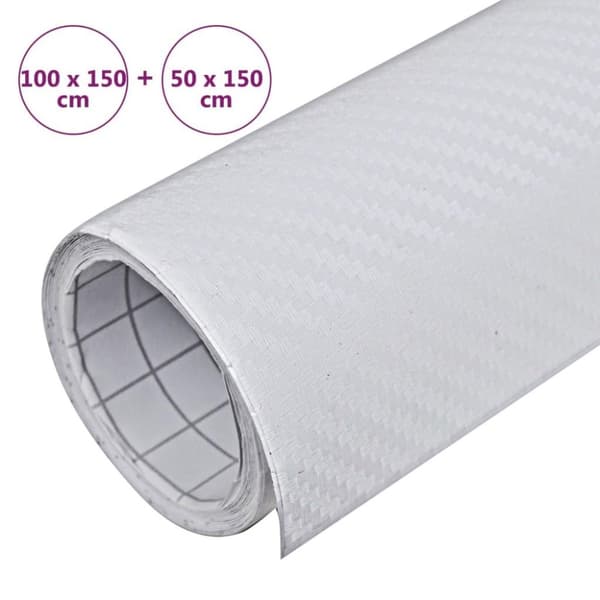 vidaXL Bilfolier 2 stk 3D hvit 100x150 cm+50x150 cm