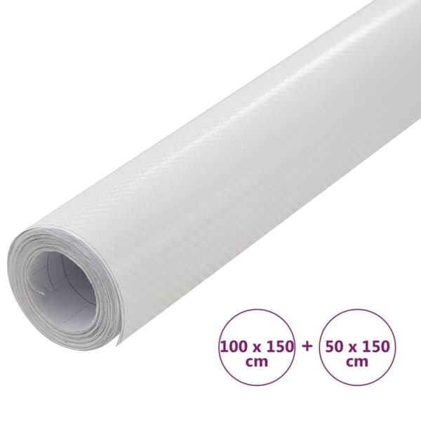vidaXL Auton päällystekalvot 2 kpl 4D valkoinen 100x150 cm + 50x150 cm