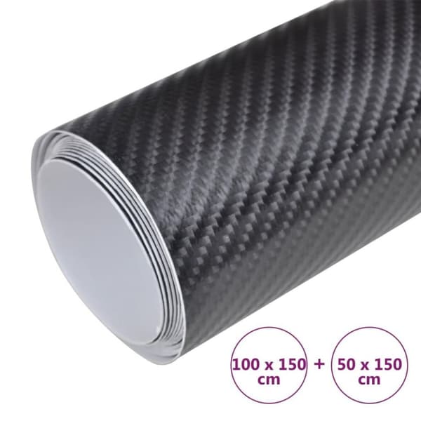 vidaXL bilfolier 2 stk. 100x150 cm + 50x150 cm 4D sort