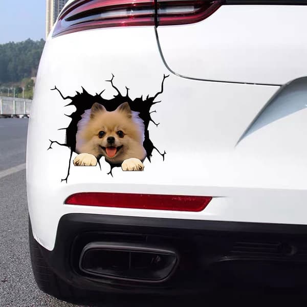 Billedklistermærke - Hund med tungen ude af munden