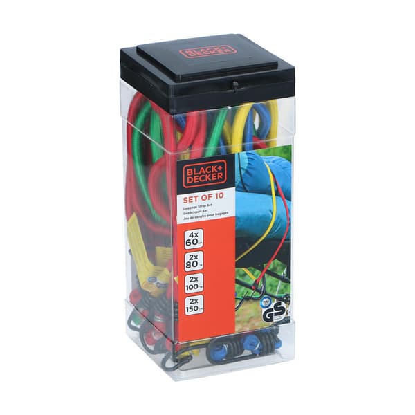 Black+Decker Elastiset kiristyshihnat 10-pakkaus