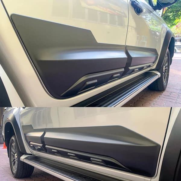 Mitsubishi Triton Side Body Cladding, Mat Sort, Nem Installation,MATTE BLACK in Danish is "MATTE SORT".