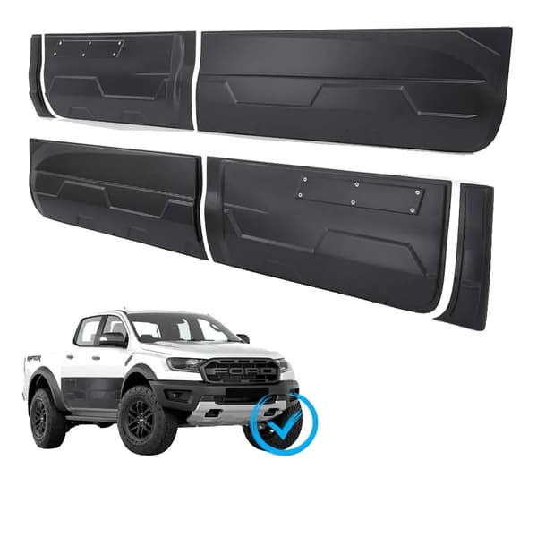 Side Door Karosseribeskyttelse, Mat Sort Finish, Passer til Ford Ranger Raptor 2015-2022,kropsbeklædning