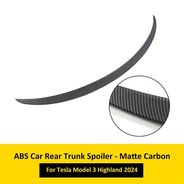 Autojen takaluukun spoileri, ABS-materiaali, täydellinen istuvuus Tesla Model 3 Highland 2024:lle,ABS Mattamusta