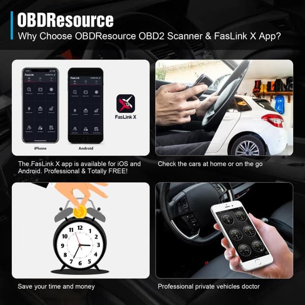 OBD ELM327 Bluetooth 4.2 bildiagnostikk for Apple og Android