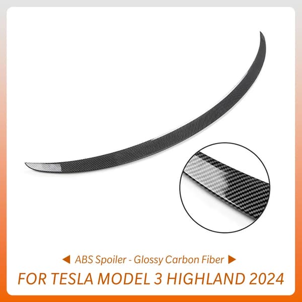 ABS Spoiler til Tesla Model 3 Highland 2024, Matte og Glansfulde Muligheder, Forbedret Aerodynamik,Ny 3 Glansfuld Kulstof