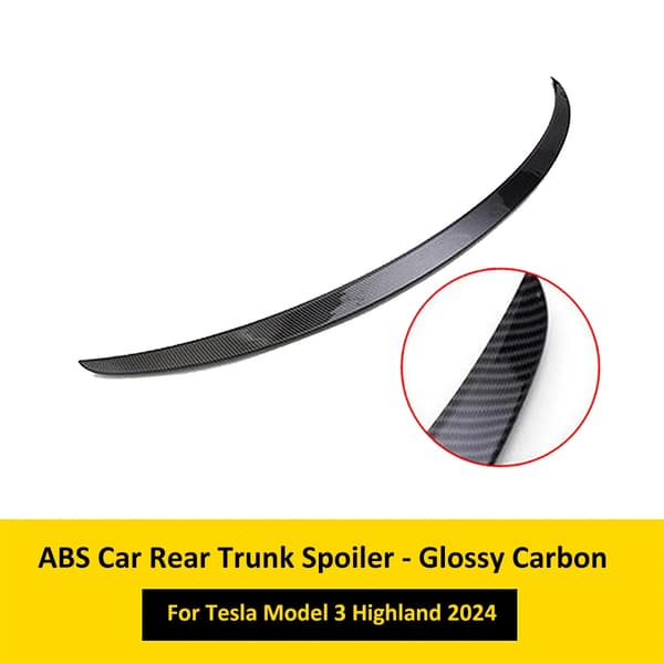 Autojen takaluukun spoileri, ABS-materiaali, täydellinen istuvuus Tesla Model 3 Highland 2024:lle,ABS kiiltävä hiilikuitu