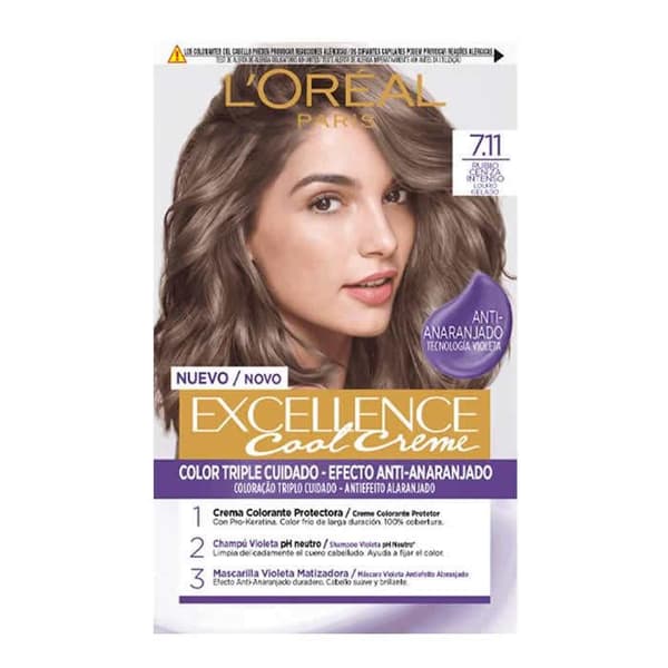 L'Oréal Excellence Cool Creme 7.11 - Intensiv Ash Blonde Permanent Dye 192 ml