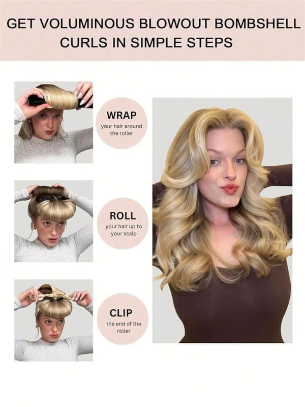 3 kpl Heatless Hair Curlers - Hiusrullat kihartamaan hiukset ilman lämpöä