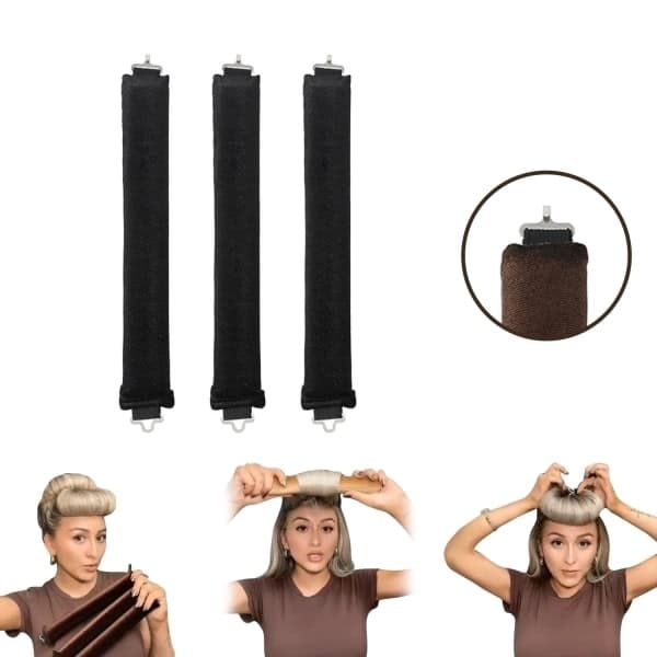 3 kpl Heatless Hair Curlers - Hiusrullat kihartamaan hiukset ilman lämpöä