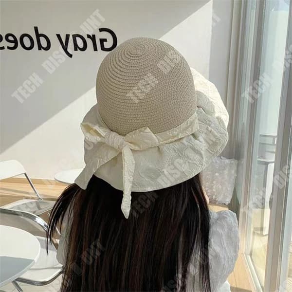 TD® Solhatt sommarmode solskyddshatt UV-temperament mångsidig bowknot stråhatt för kvinnor
