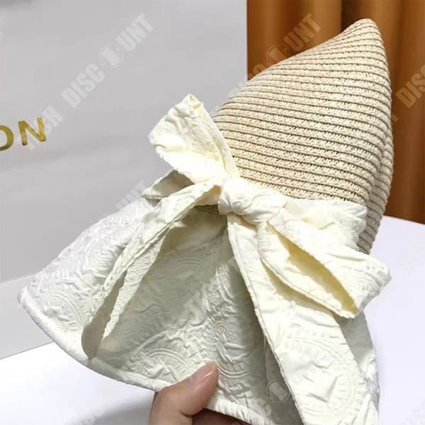 TD® Solhatt sommarmode solskyddshatt UV-temperament mångsidig bowknot stråhatt för kvinnor