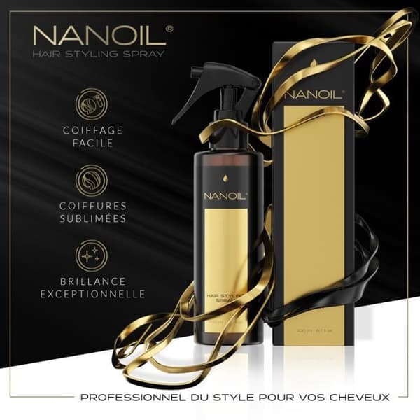 Spraybehandling utformad för att underlätta styling Nanoil Hair Styling Spray 200ml - Hair Styling Spray Treatment