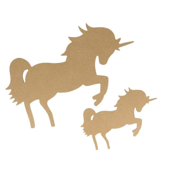 Silhuett i MDF - Artémio - Enhörning - 25,5 cm - Beige - För barn