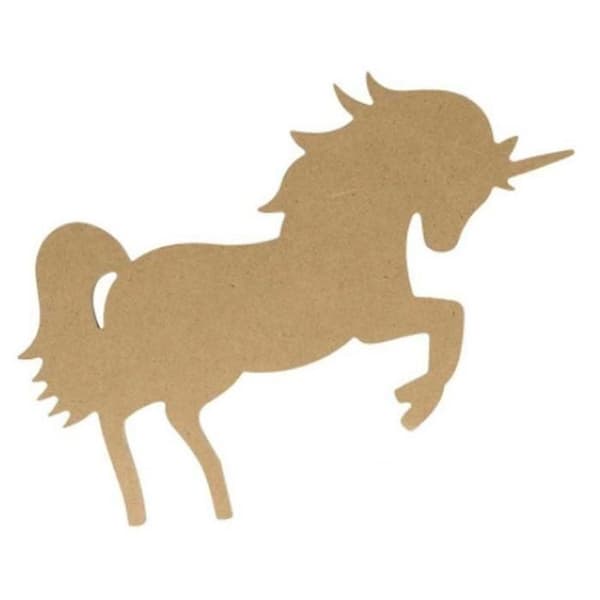 MDF siluett - Artémio - Enhörning 15cm - Beige - Anpassningsbar - För barn