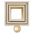 Miniatyrbild 2 av 2: Hyllor - Ej specificerat - 3 små kvadratiska hyllor - Massivt trä - 22 x 22 x 8 cm - Guldmaskeringstejp ingår