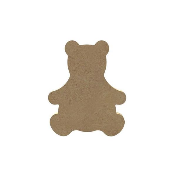 Träbjörn - Märke - 10 x 8 cm - 6mm - Brun - Vuxen - Blandad