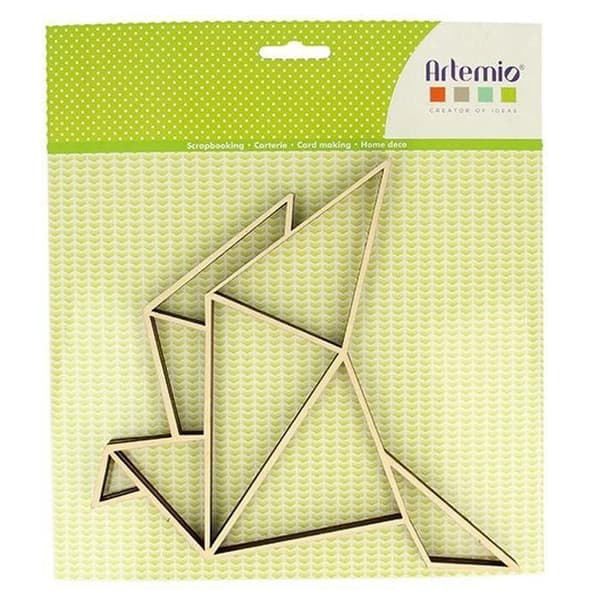 Träform att dekorera - ARTEMIO - Origami-höns - 20 x 20 cm - Modern dekoration - Kreativitet