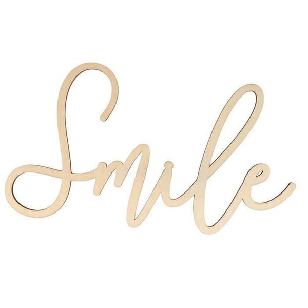 Träord - Artemio - Smile - 30 x 16,5 x 0,5 cm - Dekorativt - Anpassningsbar