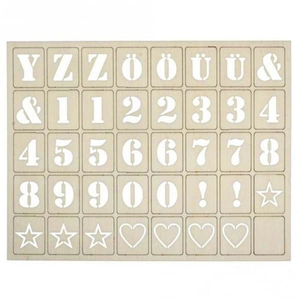 Träbokstäver - Rayher - 120 stycken - 3x2,4 cm - Anpassningsbar - Blandad