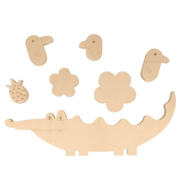 Träbalansspel krokodil