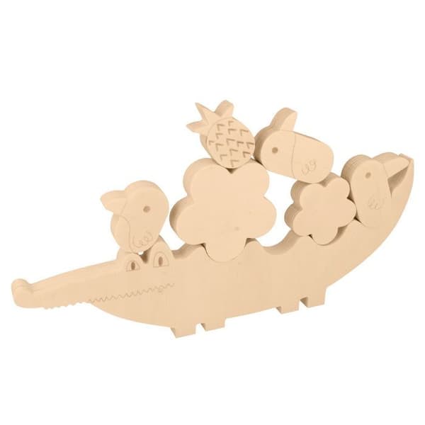 Träbalansspel krokodil